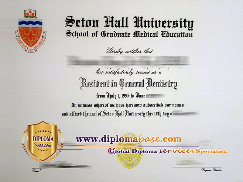 100% copy of Bachelor's degree from Seton Hall University.