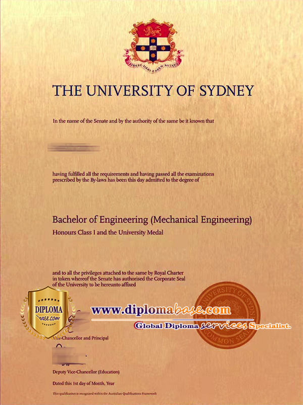 Fake degree from Sydney University.