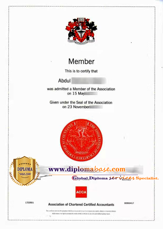 Fake ACCA diploma.