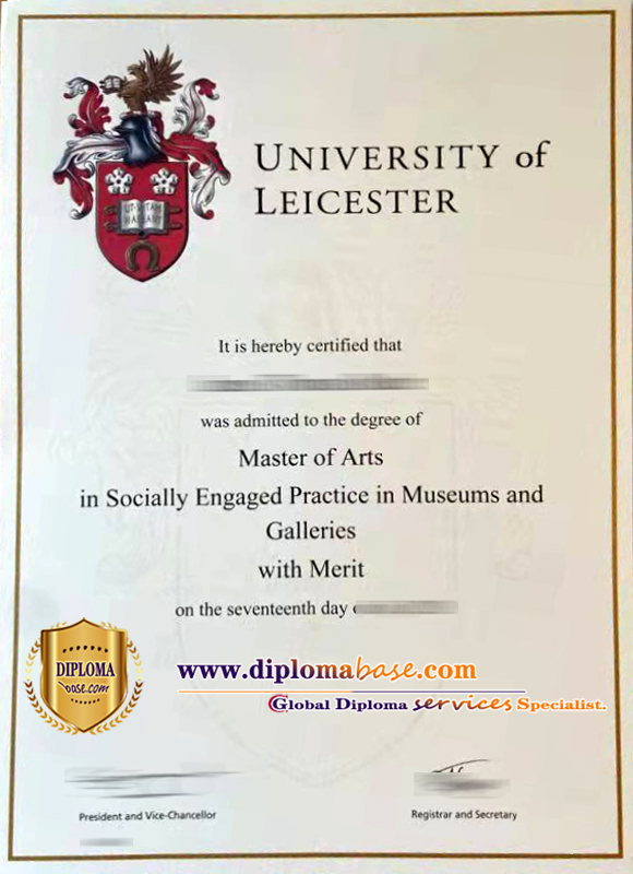 University of Leicester fake certificate of completion.