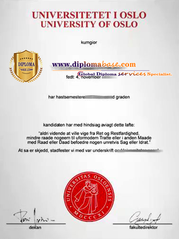Buy a fake diploma from the University of Oslo.