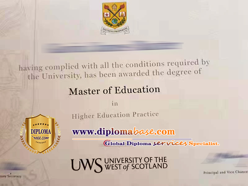 Design fake University of the West of Scotland degrees online.